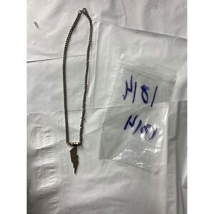 Gold Tone Lightning Bolt Pendant Necklace Chain Choker